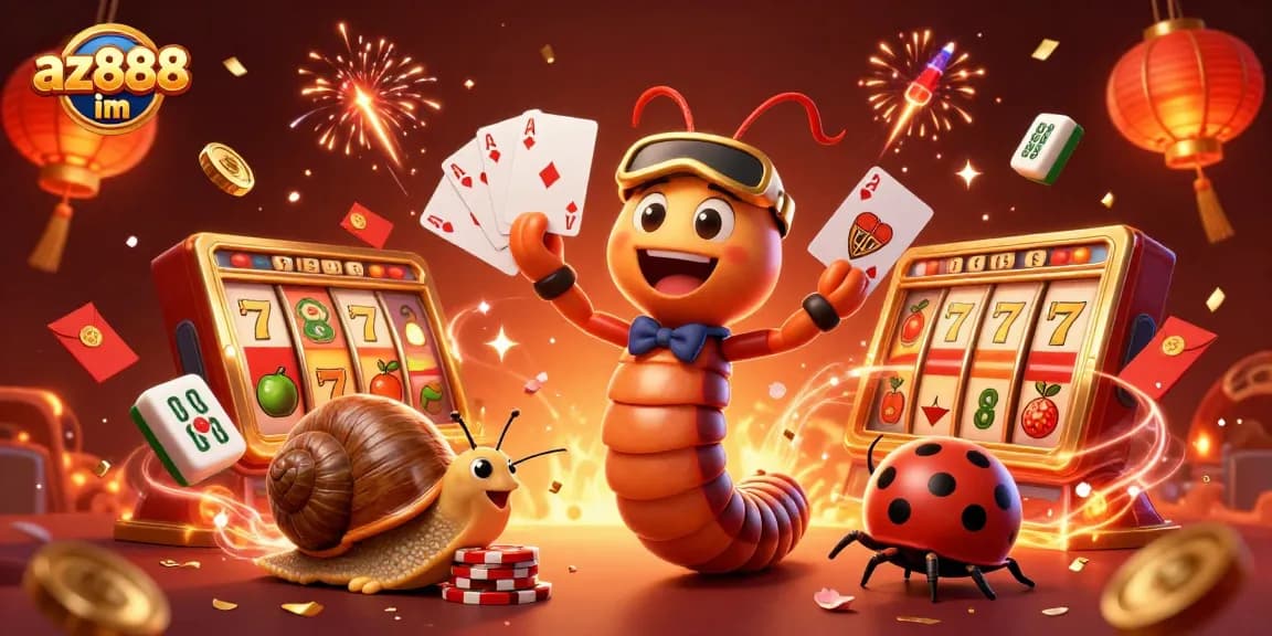 Experience excitement at az888 im with a lively 3D casino scene filled with colorful games and vibrant characters.