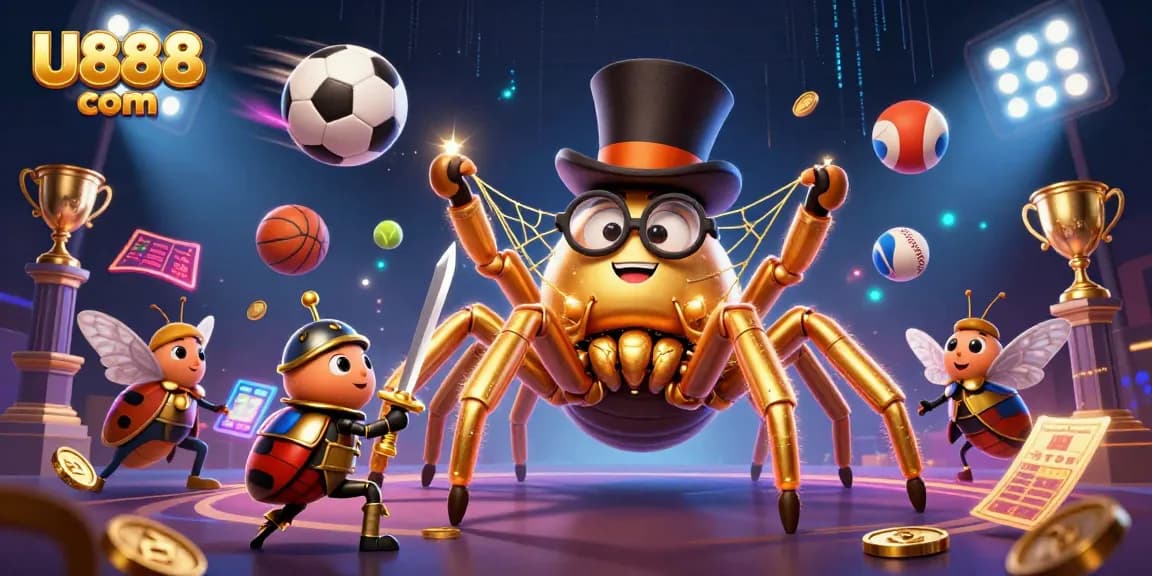 Experience thrilling gaming action at U888 com with vibrant casino elements and dynamic characters.