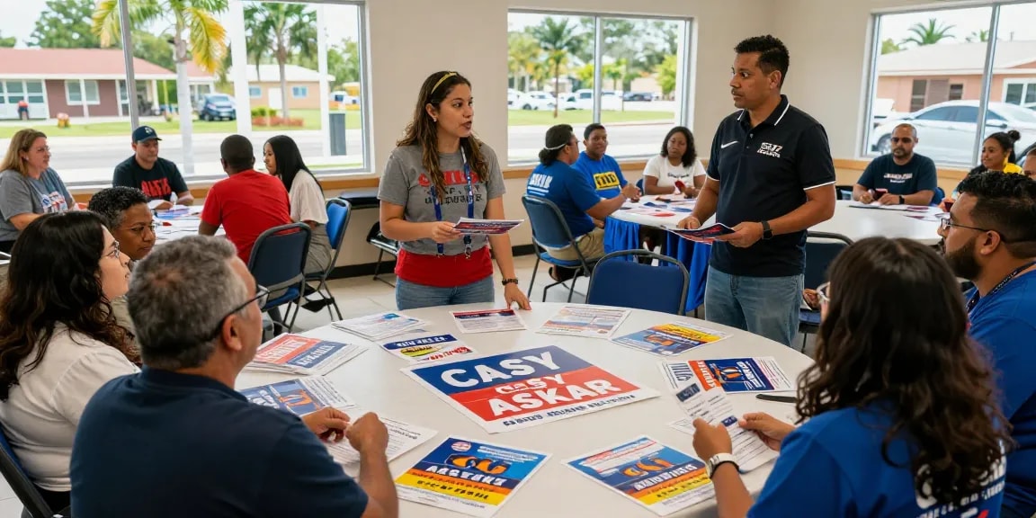 Community discussions about Casey Askar's candidacy during political campaign.