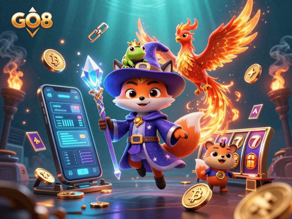 Spin and win with GO8 in a vibrant 3D casino world full of excitement and rewards.