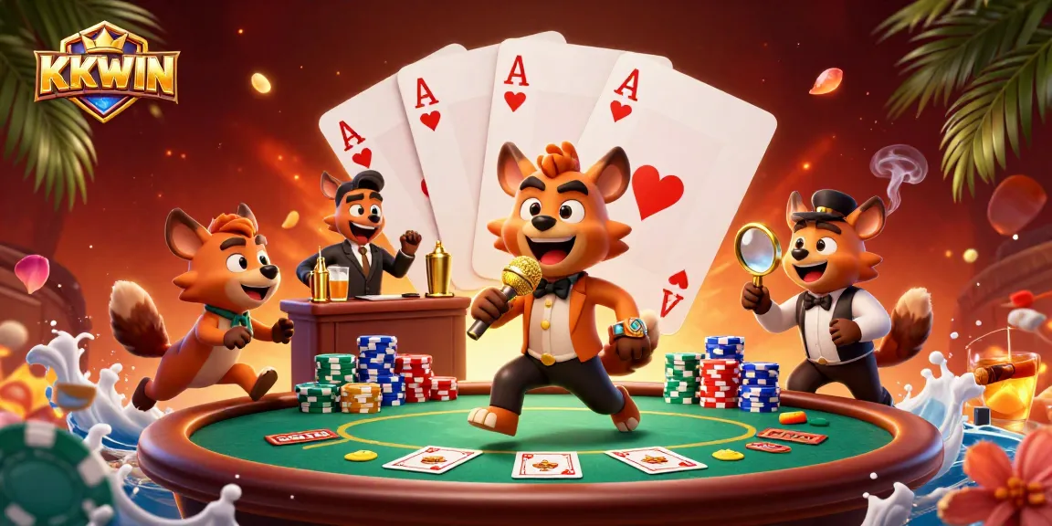 KKWIN brings excitement to the casino scene with hyena characters engaging in lively activities.