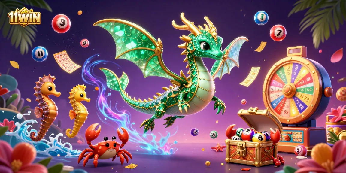 Engage with 11WIN's exciting lottery scene, featuring dynamic winning elements and captivating characters.