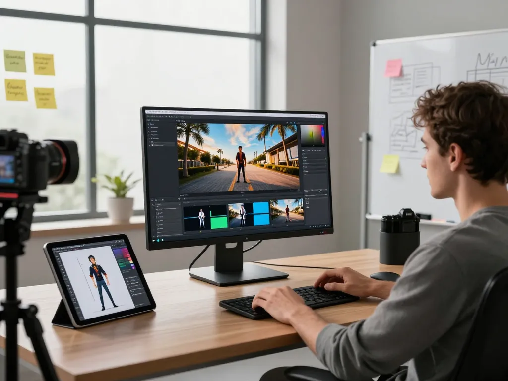 Kling 2.27 Motion Control AI workspace with user generating video from images, showcasing creative environment.