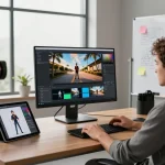 Kling 2.27 Motion Control AI workspace with user generating video from images, showcasing creative environment.