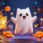 Experience thrilling no deposit bonus codes with a ghost cat and vampire bat in a haunted casino.