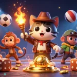 Experience the excitement at nhà cái 98win with our vibrant casino-themed illustration, showcasing thrilling gaming elements and characters.