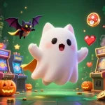 Experience thrilling casino action with Sunwin in a vibrant haunted mansion full of games and glowing characters.