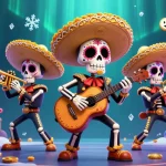 Experience the excitement of tapwin through vibrant 3D casino art featuring a mariachi band.