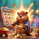 Experience thrilling action at 88vbet with playful characters collecting coins and casino elements all around.