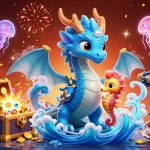 Experience the excitement of 11WIN with a vibrant illustration of underwater treasures and a magical dragon.