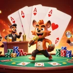 KKWIN brings excitement to the casino scene with hyena characters engaging in lively activities.