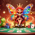 Experience the thrill of poker with 88vv's vibrant 3D butterfly queen scene