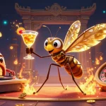 Spin the wheel of fortune with vipwin in an electrifying casino scene featuring unique characters and golden elements.