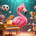 Experience the vibrant energy of DN88 with a lively 3D casino scene featuring dynamic characters and gaming elements.