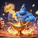 Engage with the magic of 32WIN as a genie, monkey, and carpet deliver exciting gaming vibes.