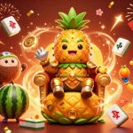 Experience thrilling gaming action at lv88 with a vibrant casino scene featuring a golden pineapple king and dynamic game elements.